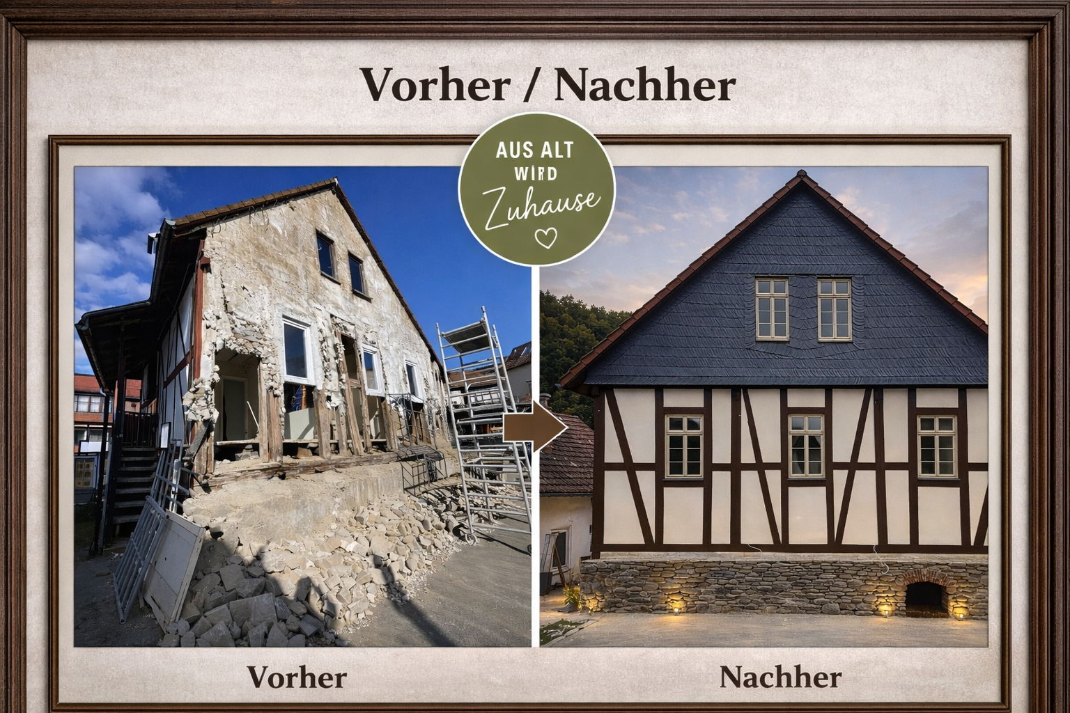 Vorher Nachher Vergleich der Außenansicht