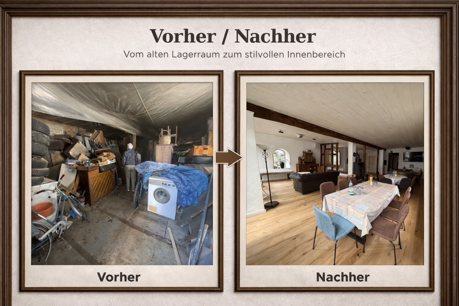 Vorher Nachher Vergleich des Erdgeschosses