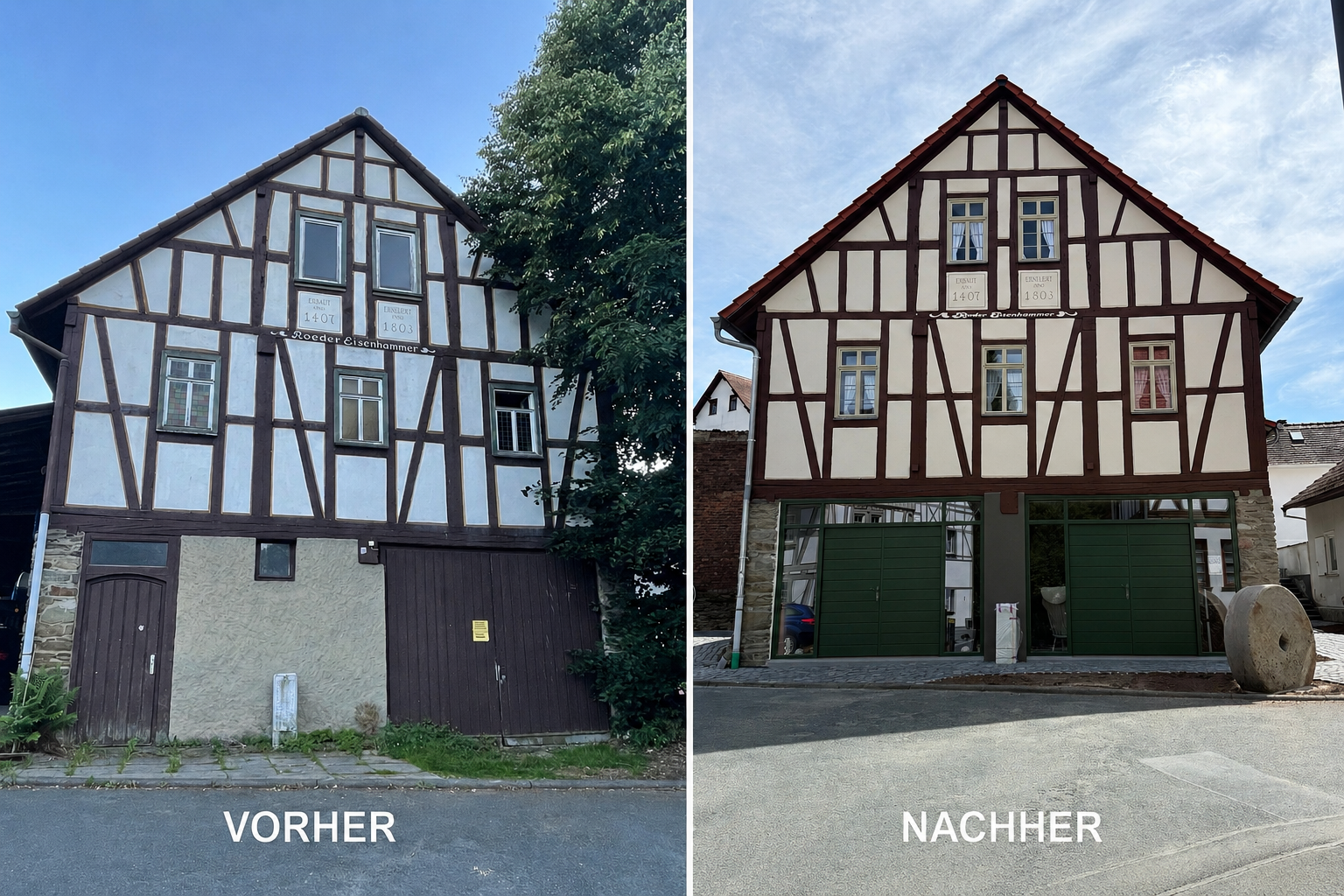 Vorher Nachher Vergleich – weiterer Bereich